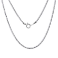 Classic silver S925 sterling silver snake chain necklace with spring clasp and Italy stamp - 1.3MM Sparkling Star Round Snake Chain / 51cm-60cm (Inclusive)