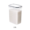 Contenitore alimentare trasparente da 2,0 litri con anello in silicone nero e tappo - Contenitore Singolo 2,0L (Altezza 20 cm)