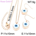 Rose gold evil eye jewelry set with heart necklace and earrings for women - Heart Rose Gold 2-Piece Set (KS192616-K)