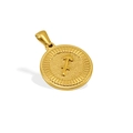 18K gold plated round Sagittarius zodiac pendant necklace with radial texture design - Sagittarius - Single Pendant