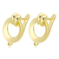 Close-up of gold-plated geometric hollow hoop earrings with a knotted top design - Gold Twisted Ring (Style 10)