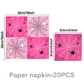 Rosa Spinnennetz Papierservietten 20er Packung mit 33cm Maßen für Party Dekoration - Rosa Spinne Servietten 20 Stück