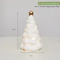 Leuchtender weißer Keramik Weihnachtsbaum mit goldenem Stern, 15cm hohe Deko - Mittlerer Keramikbaum (YZ-23506)