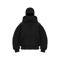 Oversized schwarzer Hoodie für Damen und Herren mit integrierter Balaclava Sturmhaube Design - S / Schwarz