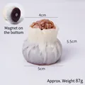 Realistic purple Shumai food magnet for fridge with round magnetic base detail - Shumai-Fridge Magnet