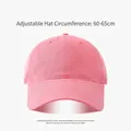Pink oversized baseball cap for large heads with adjustable 60-65cm cotton twill band - Solid Color Large Circumference-Pink