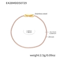 Elegant 18K gold-plated stainless steel tennis bracelet with sparkling pink zircon stones - Pink Zirconia / 20cm
