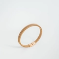 Elegante bracciale a maglia in acciaio inossidabile oro rosa con chiusura lucida - Oro
