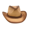 Klassischer Western-Cowboyhut aus Stroh mit braunem Farbverlauf und geflochtenem Band - Geflochtene Seildekoration / Beige Kaffee Farbverlauf