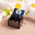 Hand-cranked wooden music box with Nightmare Before Christmas laser engraved patterns - Halloween U