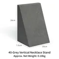 Vertical gray microfiber necklace display stand for jewelry storage and presentation - Grey Vertical Necklace Stand