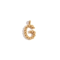 18K gold-plated twisted rope texture alphabet G pendant with a minimalist design - Gold - Letter G