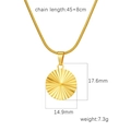 Collana con ciondolo a cuore in acciaio al titanio placcato oro 18K con incisione e misure - Tondo Oro (MS-724)