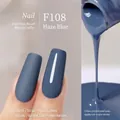 F108 Fog Blue plant-based nail gel polish with matte and glossy finish effects - F108 Haze Blue