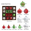 Christmas ball ornament set with red green and silver glitter globes in various sizes - Teal and Red
