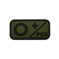 Taktischer PVC O+ POS Blutgruppen-Patch in Olivgrün und Schwarz mit Klettverschluss - O+ / Armeegrün