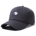 Classic dark grey cotton baseball cap with white 3D letter embroidery and curved brim - Adjustable / Gray