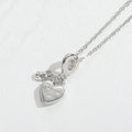 Collana d'argento con ciondolo a cuore e lucchetto con incisione Together Always - Doppio Cuore Lucchetto (XL3101) / Argento-Stile Doppio Cuore Lucchetto