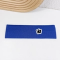 Cinta deportiva de punto azul para mujer y hombre con parche bordado de corona - Azul