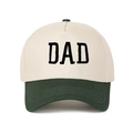 Detaillierte Stickerei der DAD-Buchstaben auf einer zweifarbigen Baseballkappe - Verstellbar / Armeegrün
