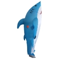 Funny blue inflatable shark costume with electric fan for Halloween party cosplay - Blue Shark / One Size