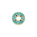 Breloques rondes dorées vintage avec émail bleu clair et détails rouges pour bijoux DIY - 11mm*11mm / VZ468 Bleu Ciel Rond