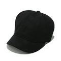 Détail d'une casquette noire à bord court en sergé de coton de haute qualité - M (56-58cm) / Noir