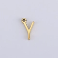 Polished gold stainless steel letter Y charm pendant for DIY jewelry making and necklaces - Y (Bracelet Accessory) / Gold