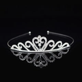 Elegant silver princess tiara headband with sparkling heart-shaped rhinestones for girls - Style 27 (Tiara)