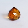 Orange multifaceted crystal glass sphere pendant for DIY jewelry and decor - Spherical Amber (30mm)