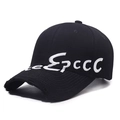 Vintage schwarze Baumwoll-Basecap mit Epccc 3D-Stickerei und Details im Used-Look - Verstellbar / Schwarz