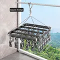 Square aluminum alloy laundry rack with 36 clips in gunmetal grey finish, 28x34.5cm - Square 36 Clips / Gunmetal
