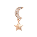 Elegant rose gold star and moon stud earrings with sparkling cubic zirconia pavé - EGD0649/Star Moon / Rose Gold