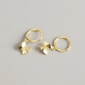 Orecchini a cerchio a farfalla minimalisti in argento sterling S925 finitura oro - Oro