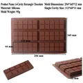 Detailed size chart for 6-cavity brown silicone chocolate bar mold for DIY baking - 6-Cavity Bar Grid Chocolate