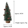 30cm mini frosted Christmas tree with natural pine cones and rustic wood base - 30cm Larch Christmas Tree with Pine Cones