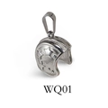 Hypoallergenic silver stainless steel motorcycle helmet pendant with star design - Steel Helmet (WQ01)