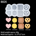 Silicone mold featuring heart, star, and cookie shapes for chocolate and fondant DIY - 2# Mixed Cookie (B826) / Clear