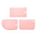 Set of 3 pink food-grade plastic dough scrapers for baking and cake decorating - Nordic Pink Scraper Set of 3