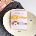 Kawaii Hund und Käse Cartoon-Haarspangen auf rosa Karte für Mädchen und Schüler - Rosa Kombination Set