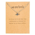 Silver heart with arrow pendant necklace displayed on a Family sentimental message card - Heart Arrow Gold Card (YH6164) / Silver