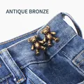 Antique bronze bear-shaped adjustable waist buckle pins for jeans and clothing - Small / Antique Bronze