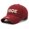 Classic dark red baseball cap with white embroidered letters and a curved brim - Red