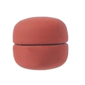 Brick red magnetic hijab clip with a round matte finish for securing scarves and shawls - Reddish Brown