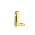 Polished gold S925 silver letter L heart pendant with a smooth metallic finish - Gold DY130016 (L)