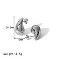 Polished silver teardrop stud earrings in stainless steel with size and weight details - Silver Mini Teardrop Stud Earrings (TE6562-S)