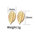 Minimalist 18K gold leaf earrings with textured finish and 6mm x 10mm dimensions - Leaf