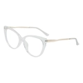 Chic cat eye glasses with transparent frames and slim gold metal temples for women - Clear White