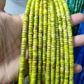Close-up of yellow and green imperial stone spacer beads for DIY jewelry making - Natural Imperial Jasper 1