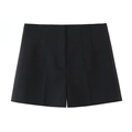 Women's chic black tuxedo-style shorts in premium tailored fabric with a clean cut - XS / Shorts